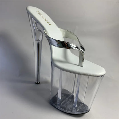 Stylish 15cm princess slippers for the summer, sexy nightclub heels, and 6-inch stiletto slippers with lacquered heels