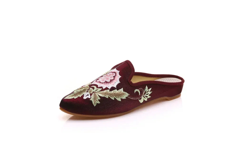 Embroidered Wedge Slippers | Vintage Boho-Style Sandals | Women's Casual Streetwear Footwear