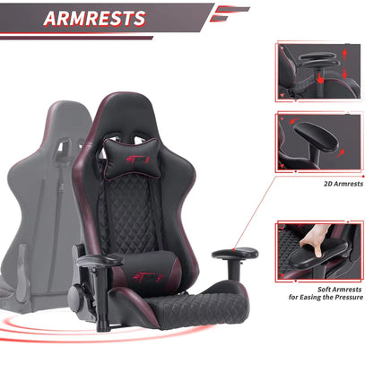 Customized Luxury PU Leather Ergonomic Adjustable Armrest Colorful Sillas Gamer RGB LED Computer Gaming Chair