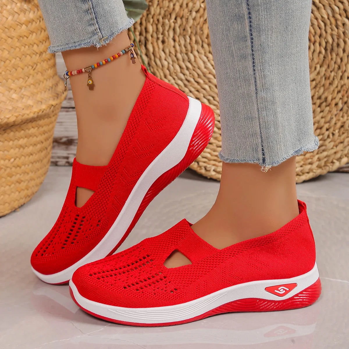 Fashion New Women's Sports Shoes, Fashionable, Breathable, Lightweight, Non-slip, Wear-resistant, Casual Sports Shoes, Flat Shoe