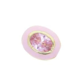 Neon Enamel Pink Heart Rectangle Charm Necklace Bling Colorful CZ Geometric CZ Beaded Tennis Cuban Chain Fashion Women Jewelry