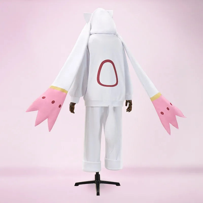 Anime Kaname Madoka Cosplay Costume Cute Pajamas Kawaii Hooded Top Pants Suit for Women Halloween Party Roleplay Outfit