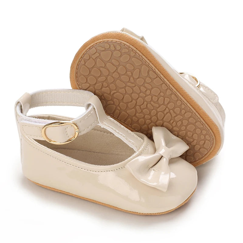 HAIZHIW Fashion PU Leather Baby Princess Shoes Newborn Girls Moccasins Shoes Rubber Sole Prewalker Non-slip Summer First Walkers