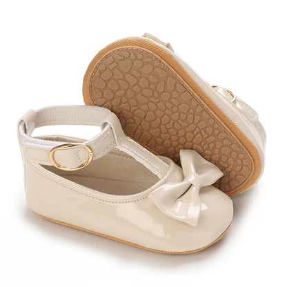 HAIZHIW Fashion PU Leather Baby Princess Shoes Newborn Girls Moccasins Shoes Rubber Sole Prewalker Non-slip Summer First Walkers