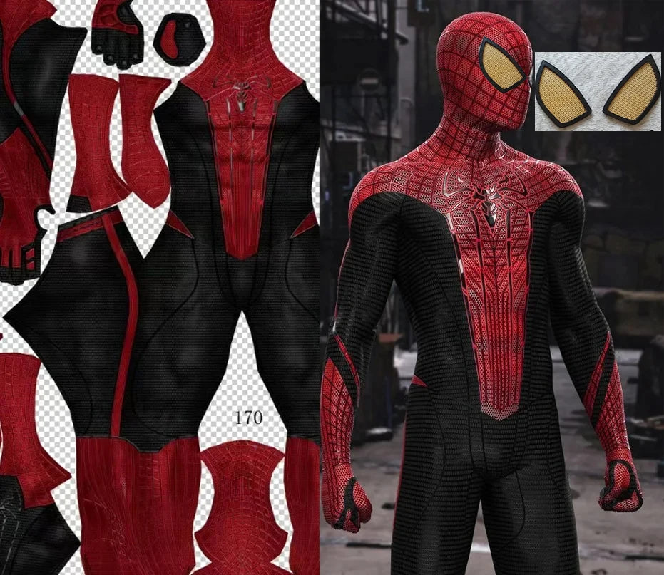 New Style Amazing Cosplay TASM1 Costume Superhero Spandex Zentai Bodysuit Outfits Man Halloween Costume