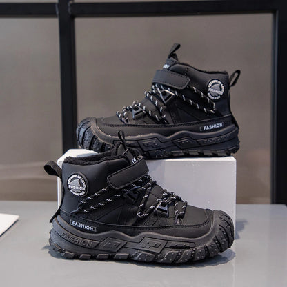Kids Sneakers Anti-slip Wear-resistant Hiking Shoes for Children Boys Winter Outdoor Sports Shoes Warm Cotton Snow Boots for Kid