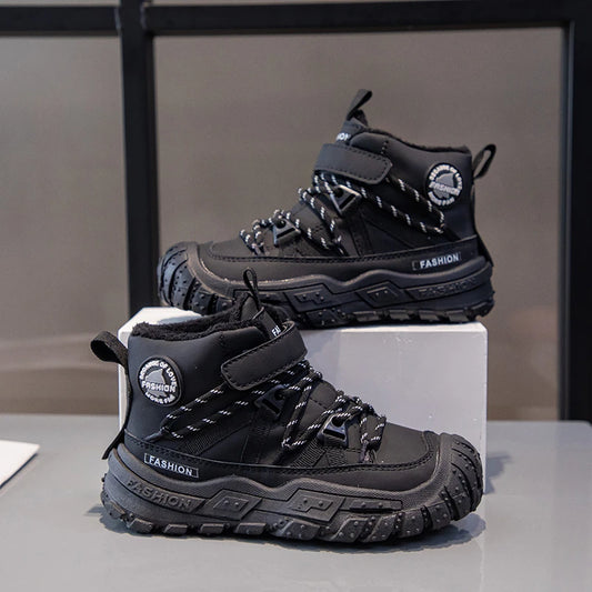Kids Sneakers Anti-slip Wear-resistant Hiking Shoes for Children Boys Winter Outdoor Sports Shoes Warm Cotton Snow Boots for Kid