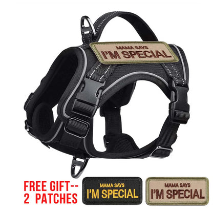 1PC Tactical Dog Harness with Handle, Reflective Military Vest for Small Dogs, Outdoor Training & Walking