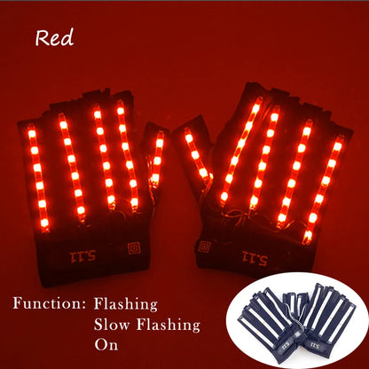 1set Luminous Glowing Glasses and Gloves Remote Control LED Glasses&Gloves Carnival Party Performance Props Festival Supplies