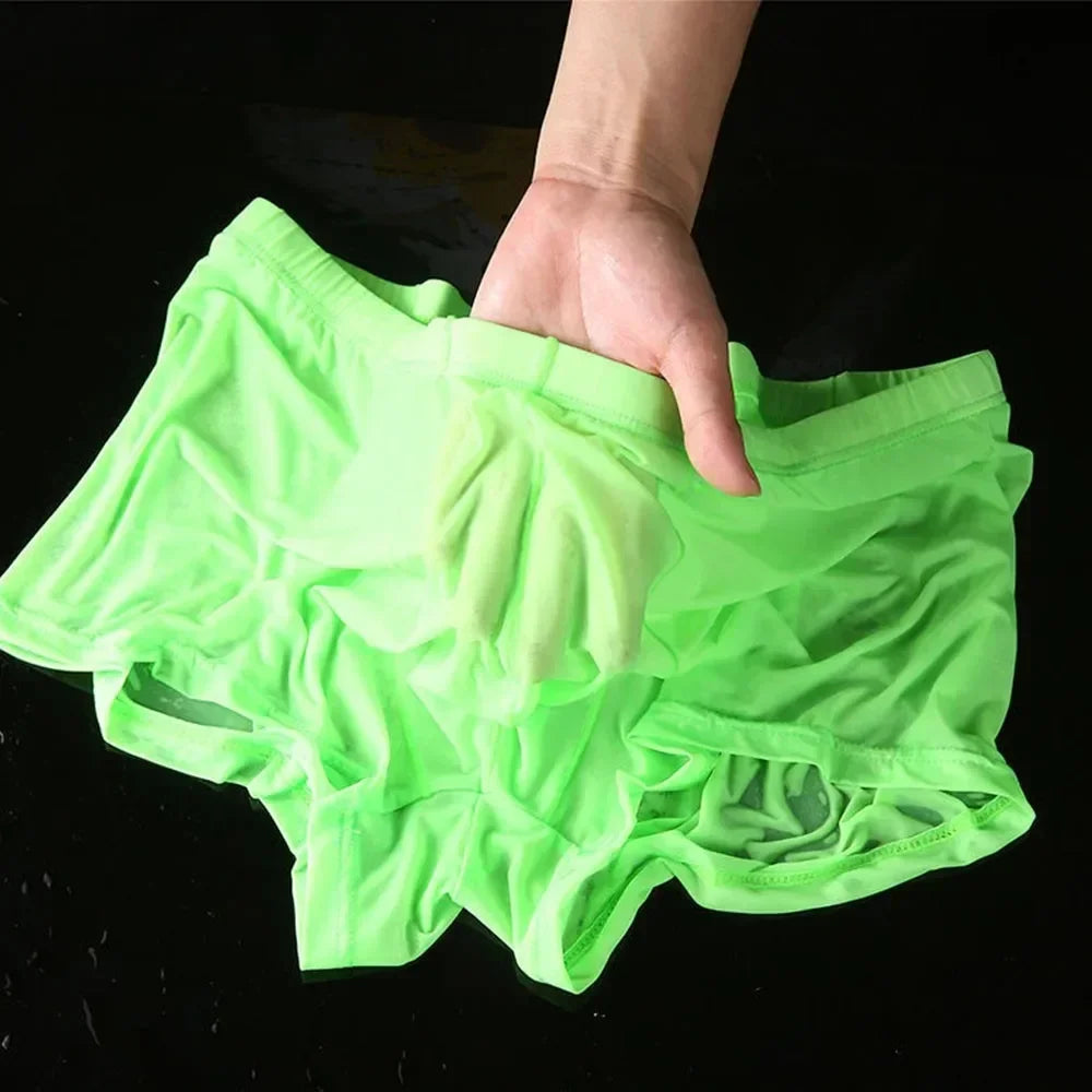 Sexy Wet Transparent Underwear For Men Pantiess Thin Solid Color Shorts Trunks Man Shorts And Underpants