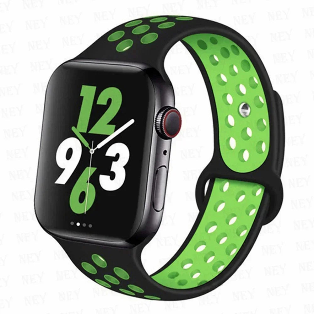 Silicone Sport Straps For Apple Watch 10 Band 45mm 44mm Ultra2 49mm 38/40mm 41mm 42 46mm Bracelet iWatch Series 8 7 6 4 5 3 9 SE