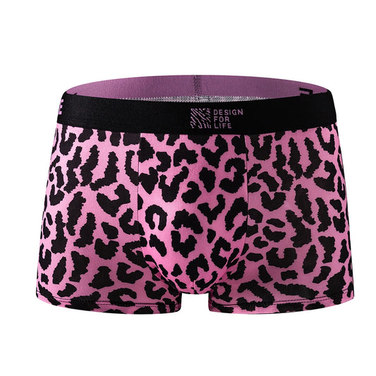 4-Pack Men's Polyester Boxer Briefs: Trendy Leopard & Zebra Prints, Multiple Sizes, Comfortable Fashion Underwear