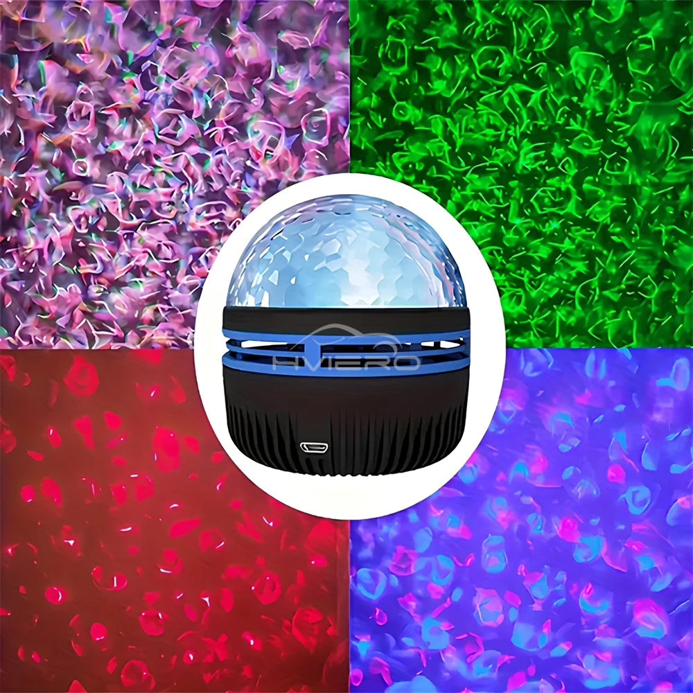 Projection Lamp Mini Starry Sky LED 7 Colors Patterns Remote Control Party Bedroom Atmosphere Multifunctional Polar Night Lights
