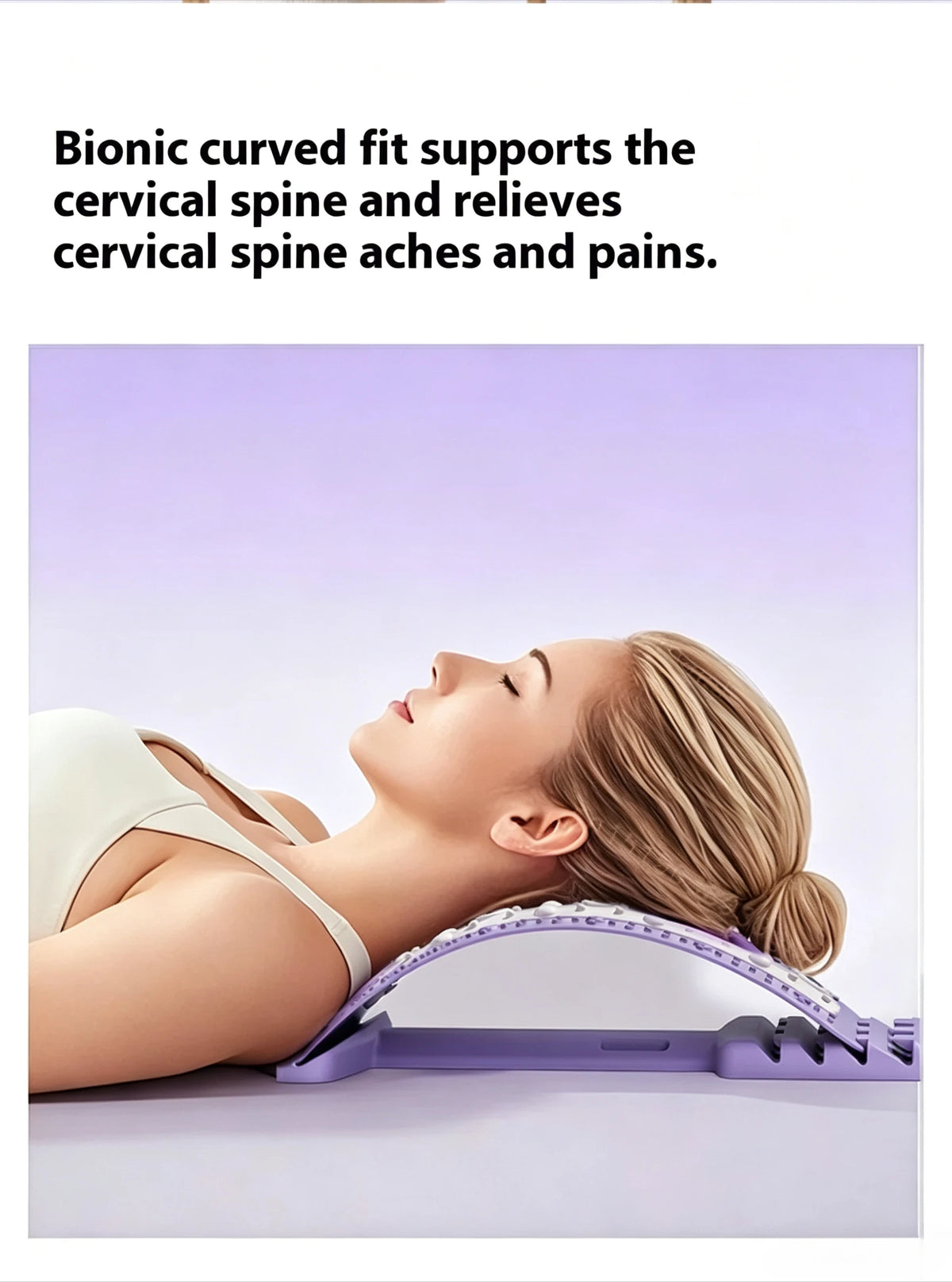 Back Stretcher Adjustable Height Massager for Waist Neck Fitness Lumbar Cervical Spine Cervical Spine Support Massager Equipment