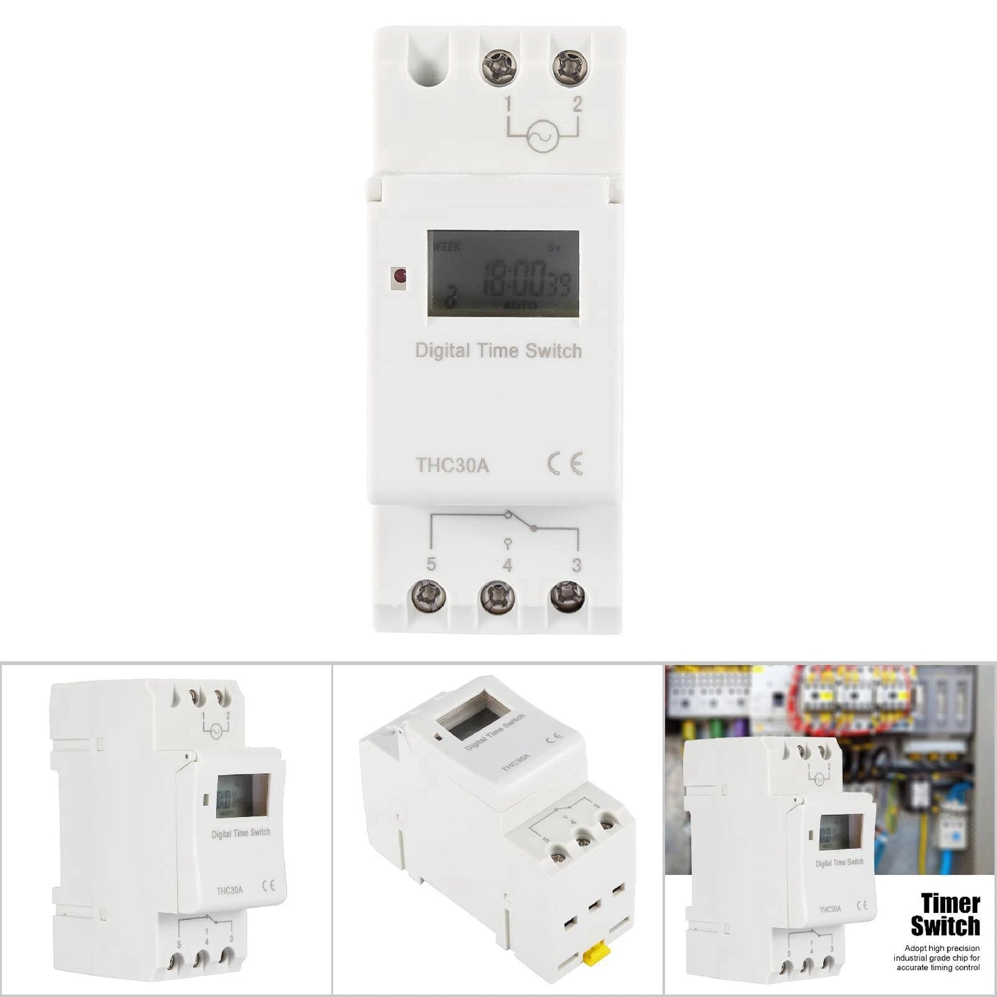 THC 30A Digital Timer Switch 16 times ON and OFF Programmable Electronic Time Control Switch 30A 12V 110V 220V