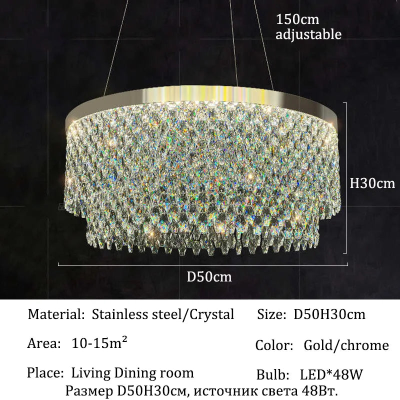 Luxury Crystal Chandelier Light Ceiling Hanging Lamps Home Decoration Dining Room Chandeliers Lights Lighting for Living Room