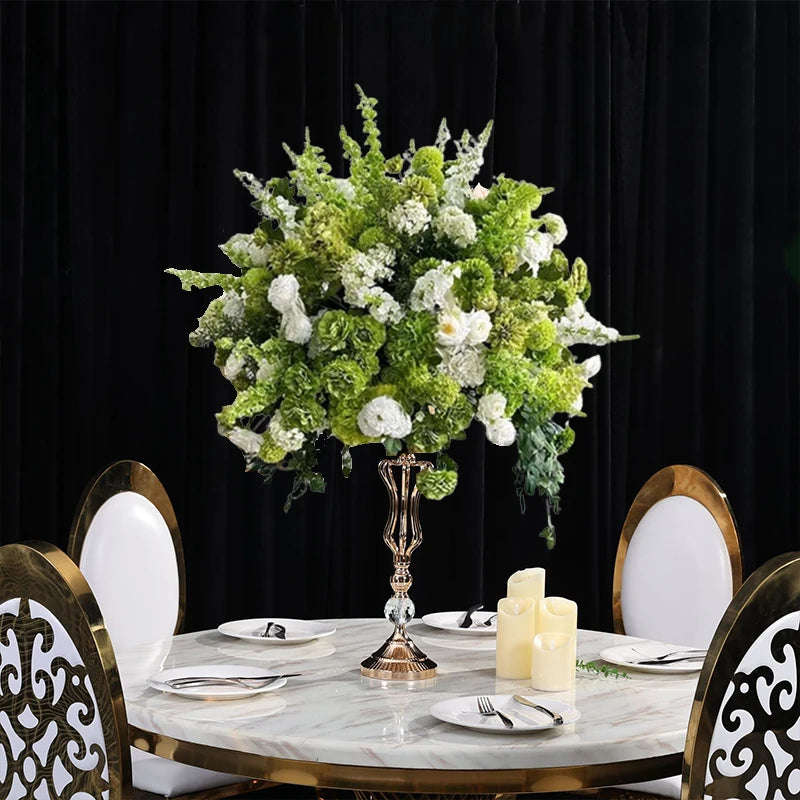70/60/30cm White Rose Green Plants Leaf Artificial Flower Ball Wedding Table Centerpiece Decor Marriage Banquet Road Lead Floral