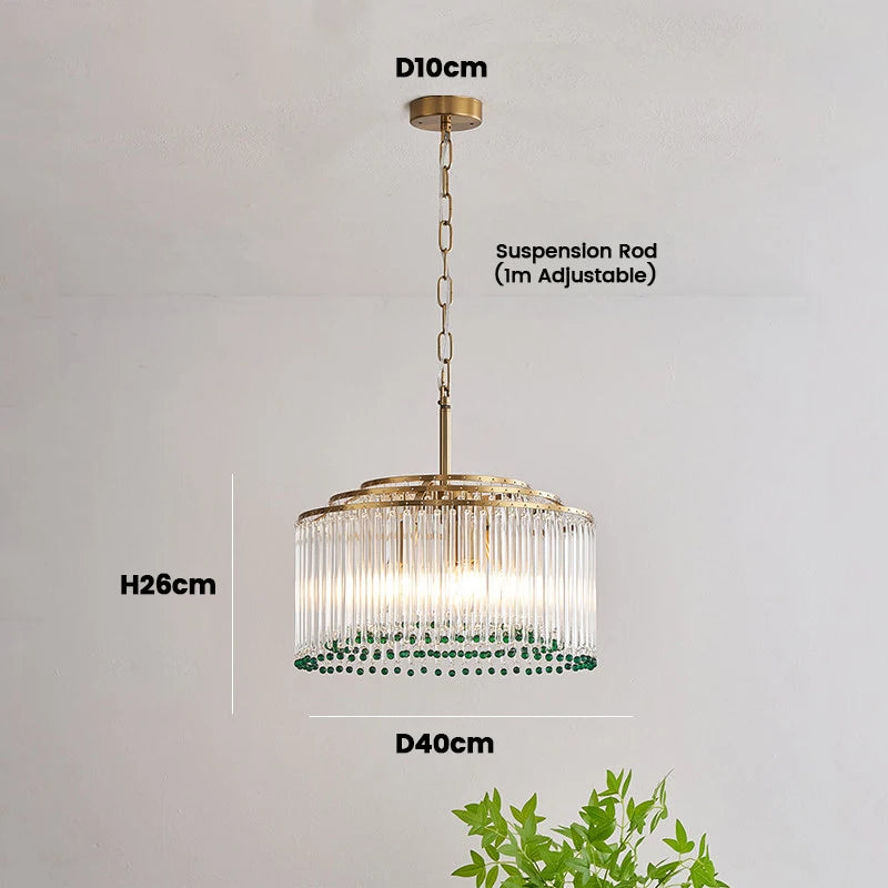 Luxury American Retro Ceiling Crystal Pendant Lights Living Dining Room Lighting Decor Chandelier Indoor Hanging Lights Fixture