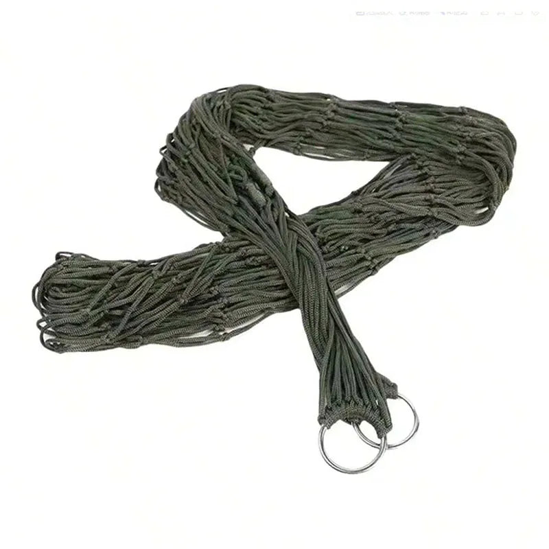 Outdoor Gear - Thickened Mesh Camping Hammock, Nylon Rope Single-Person Mesh Hammock