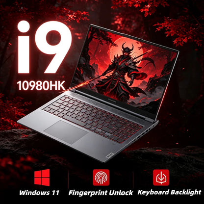 15.6" 1080P Laptop Intel i9-10980HK Processor 32GB DDR4 RAM 2TB M.2 SSD Win11 Pro Backlit Keyboard Fingerprint Security Notebook