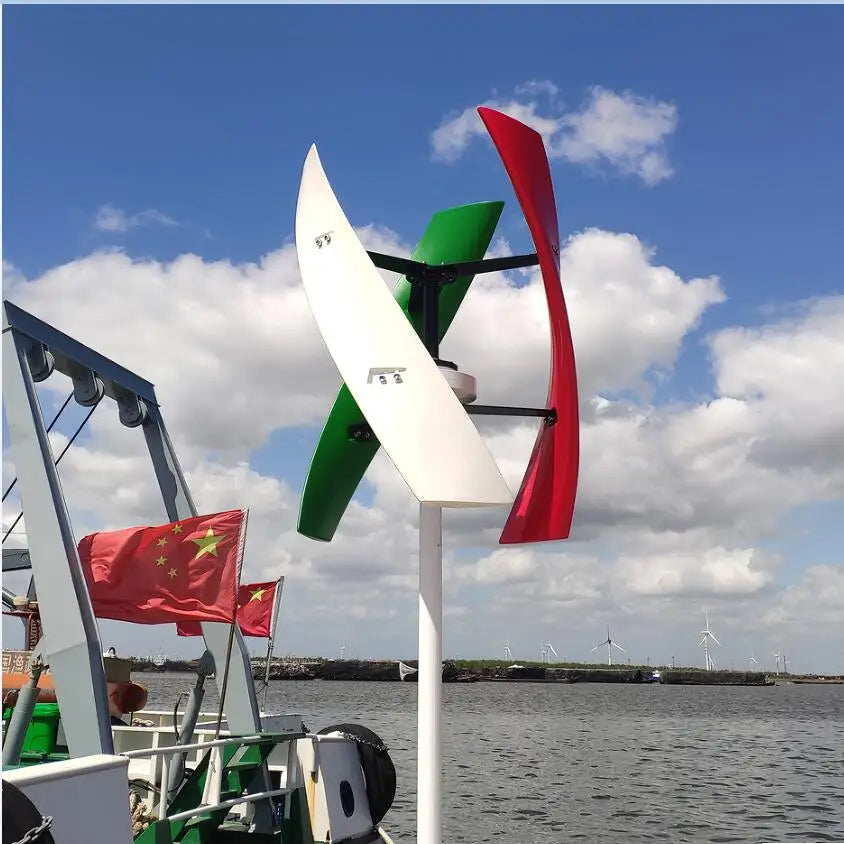 Vertical Axis Wind Turbine 3000W 48V 24V 12V Wind Generator VAWT Home Small Windmill Free Energy With MPPT Charging Controller