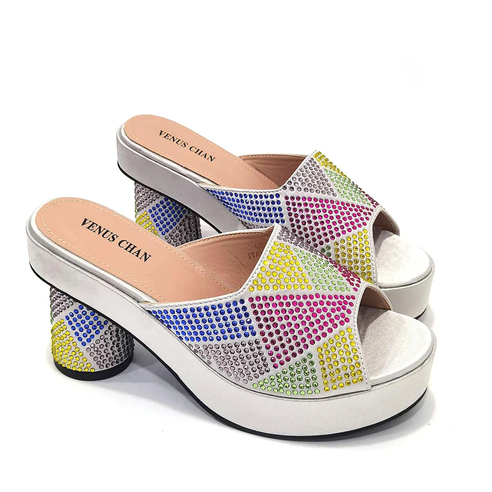 2024 Gold Color Nigerian Sandals Platform Shoes Ladies Party High Heel Open Toe Luxury Wedding Ladies High Heels Sandals Summer