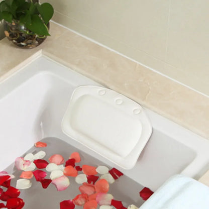 Anti-Slip Bath Pillow, PVC Foam Spa Bathtub Cushion with Suction Cups