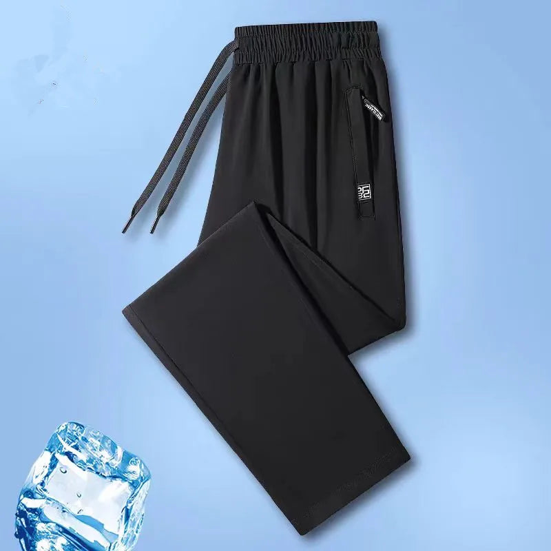New High-quality Ice Silk Casual Comprehensive Training Pants Two-piece Summer Men's Sweat Absorbing Quick Drying Leggings