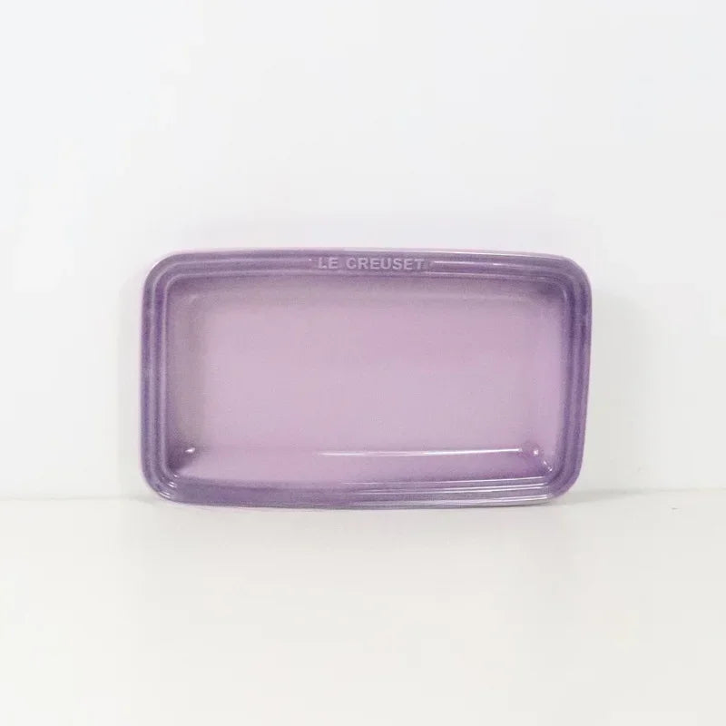 Le Creuset Rectangular Ceramic Plate Dim Sum Dessert Antipasto Dish Japanese Style Handmade Gradient Color Chinese Cuisine