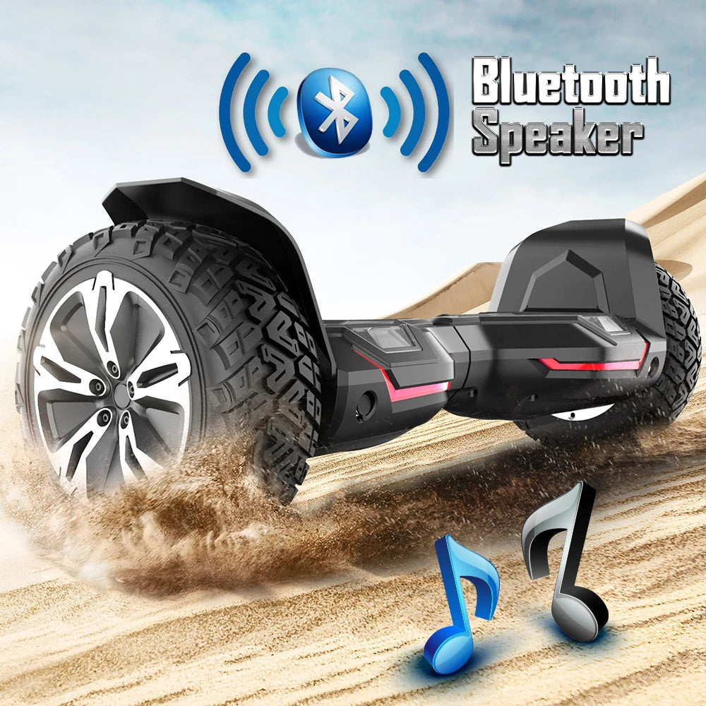 GYROSHOES Warrior 8.5'' All-Terrain Hoverboard for Kids & Adults, Dual 350W Motors Off-Road Self-Balancing Scooter, 10 MPH Max Speed, 265 lbs Capacity, UL2272 & CPC Certified, Bluetooth Speaker, LED Lights