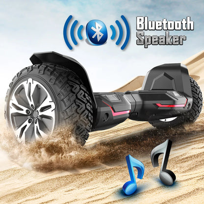 GYROSHOES Warrior 8.5'' All-Terrain Hoverboard for Kids & Adults, Dual 350W Motors Off-Road Self-Balancing Scooter, 10 MPH Max Speed, 265 lbs Capacity, UL2272 & CPC Certified, Bluetooth Speaker, LED Lights