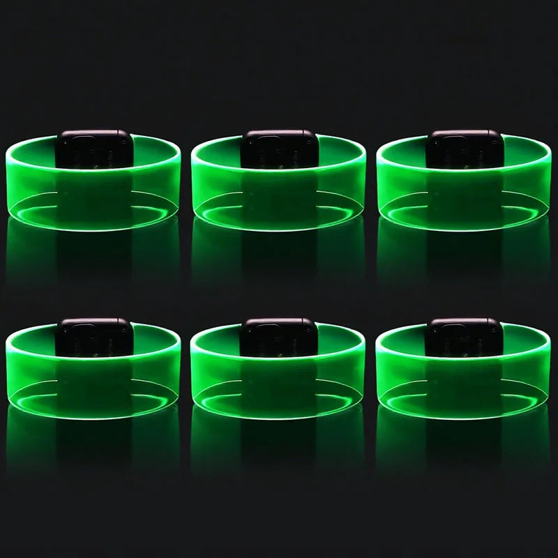 6-60Pcs LED Bracelets for Party Glow in The Dark Flashing Wristband 3 Modes Adjustable Light Up Armband for Wedding Party Favors