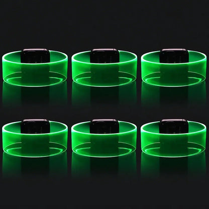 6-60Pcs LED Bracelets for Party Glow in The Dark Flashing Wristband 3 Modes Adjustable Light Up Armband for Wedding Party Favors