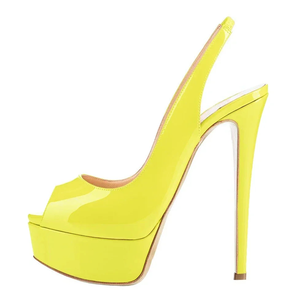 New 2026 Women Sandals Fashion 14CM Super High Heels Sexy Open Toe Platform Sandals Gladiator Party Dress Red Wedding Shoes