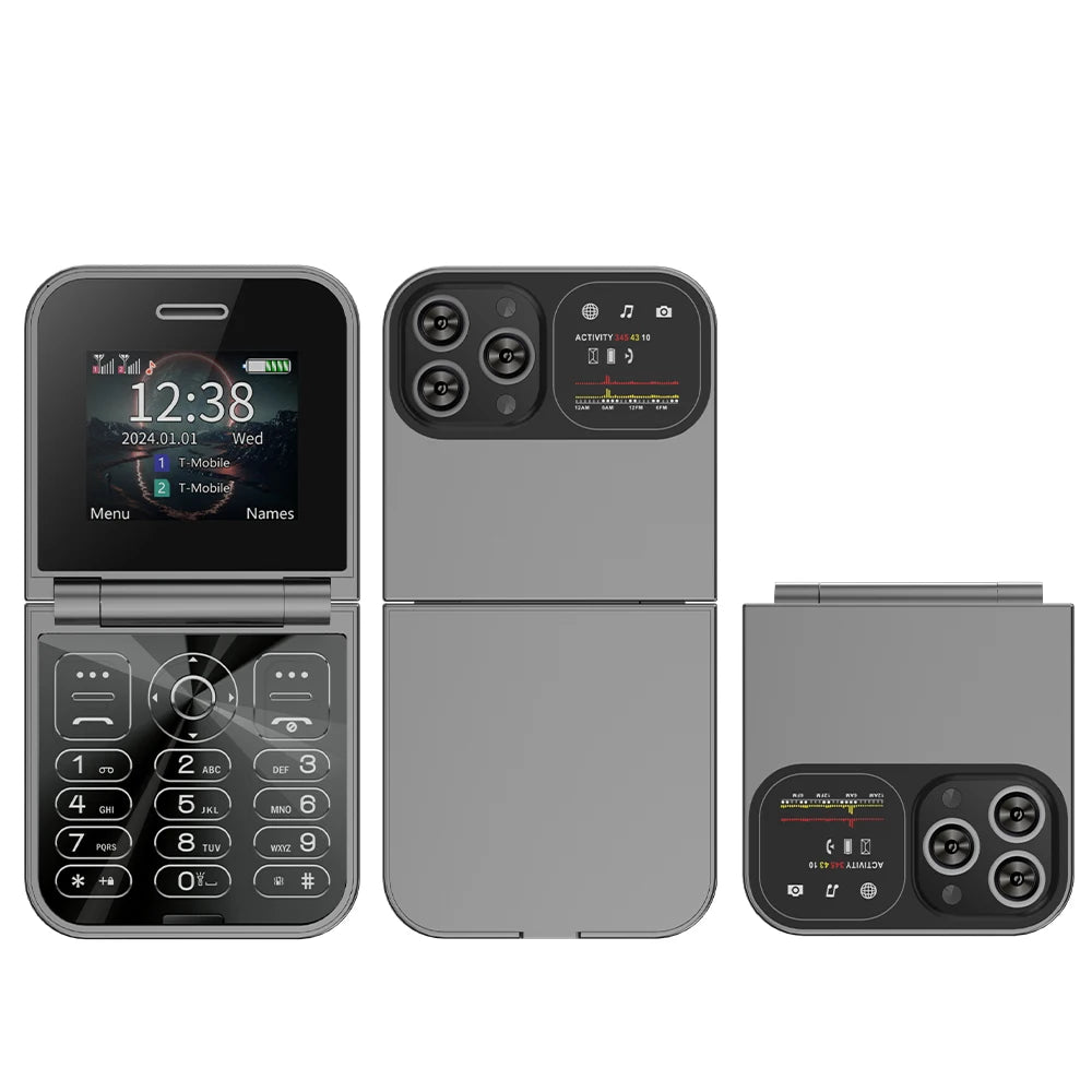 SERVO Classic Small Flip Mobile Phone 2G Dual SIM Card Blacklist Speed Dial 2.0" Screen 180° Fold Button Cellphones New Upgrade
