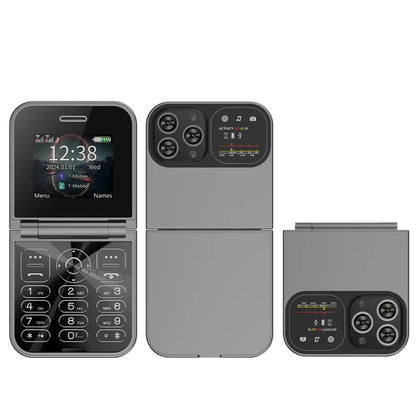 SERVO Classic Small Flip Mobile Phone 2G Dual SIM Card Blacklist Speed Dial 2.0" Screen 180° Fold Button Cellphones New Upgrade