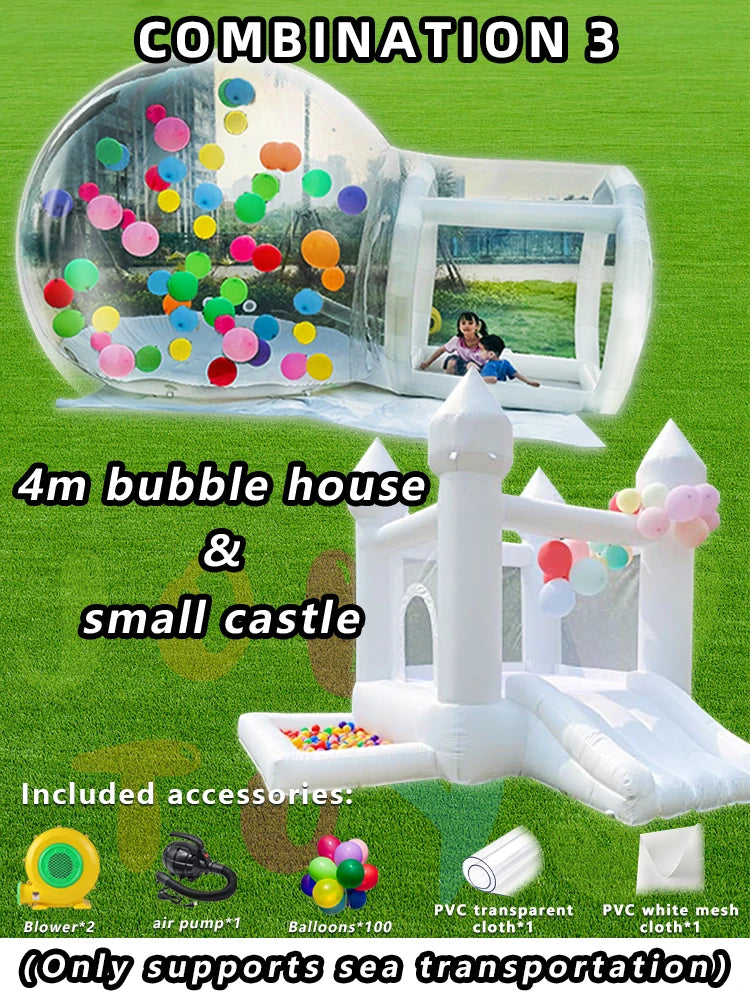 Aesthetic Clear Inflatable Balloon House Modern White Bubble House for Wedding Backdrop Baby Shower Party Event Decor