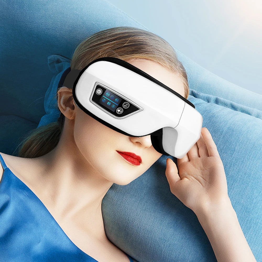 Electric Eye Massager Foldable Smart Airbag Vibrating Kneading Relax Massage Relieve Eye Dry Fatigue Bluetooth Music Eye Care