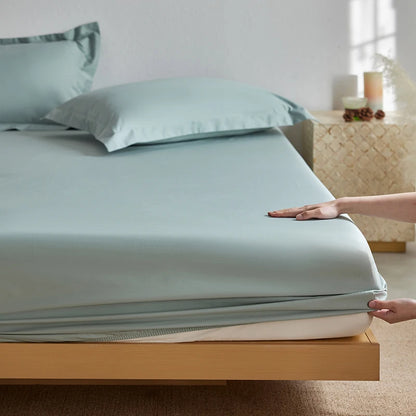 Organic Egyptian Cotton Fitted Sheet with Elastic Bands Luxury 1000TC Mattress Cover Non Slip Machine Washable 140/160/180/200cm