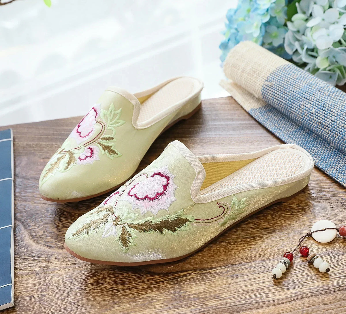 Harajuku Embroidered Slippers | Vintage Ethnic-Style Sandals | Women's Casual Streetwear Footwear