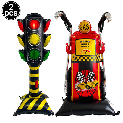 40'' Number Race Car Balloon Racetrack Balloon Truck Bike Wheels Tire Racing Car Theme Party Supplies Boys' Birthday Party Favor