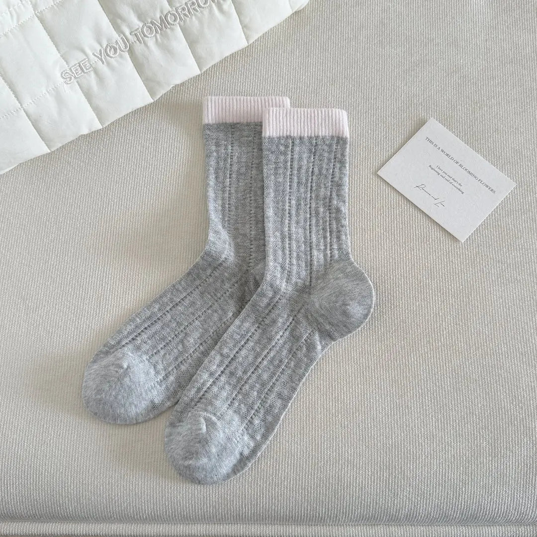 Transparent Crystal Silk Socks Women Fashion Ultra-thin Summer Harajuku Crew Socks Flower Streetwear Elastic Long Mesh Socks