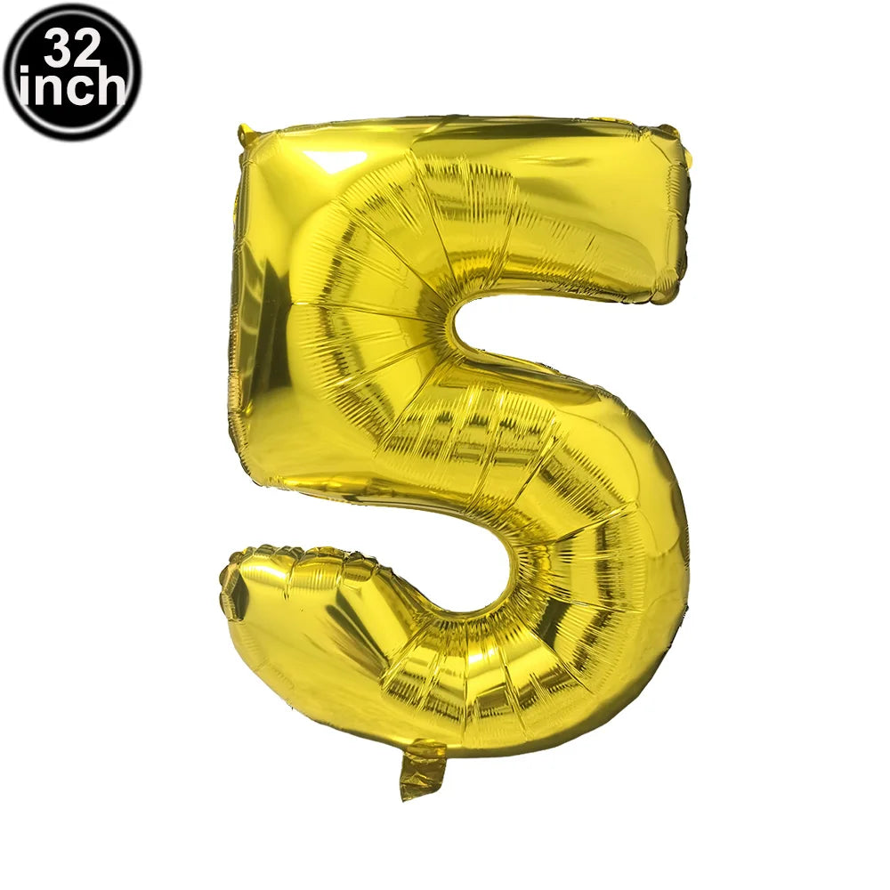 Multi Color Large Numbers 3 Balloon 32Inch 1 2 3 4 5 6 7 8 9 Birthday Ball Red Digit Bachelorette Balloons Figure Golob Balloons