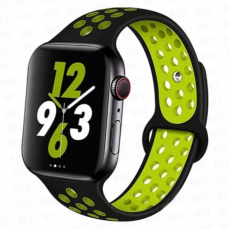 Silicone Sport Straps For Apple Watch 10 Band 45mm 44mm Ultra2 49mm 38/40mm 41mm 42 46mm Bracelet iWatch Series 8 7 6 4 5 3 9 SE