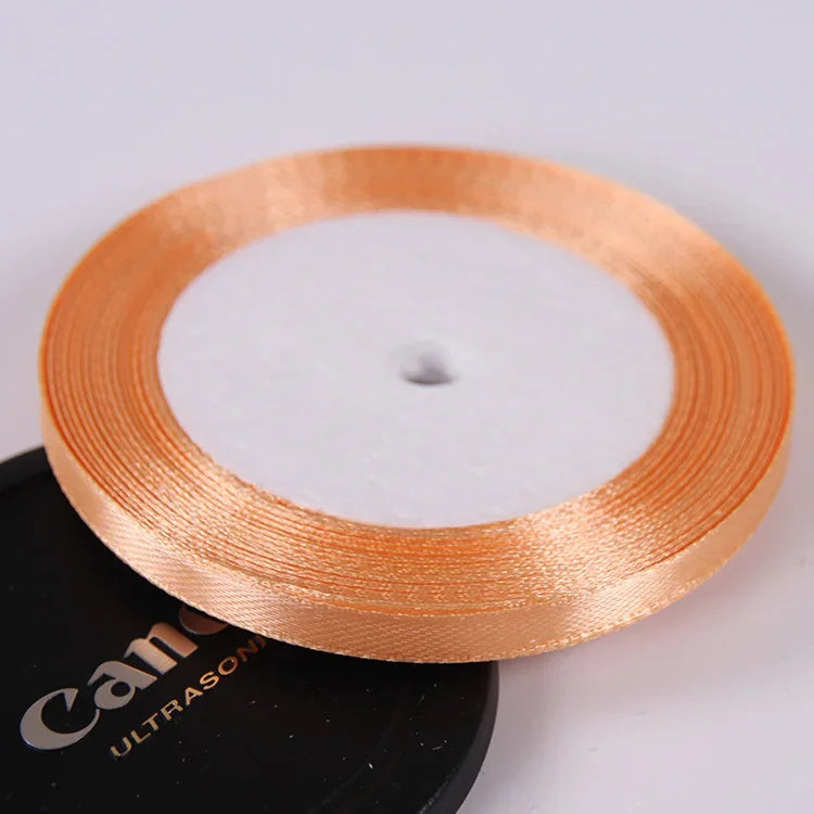 22 Meters/Roll 6mm Silk Satin Ribbons Christmas Halloween Birthday Party Gift Wrapping Ribbons DIY Handmade Crafts Material