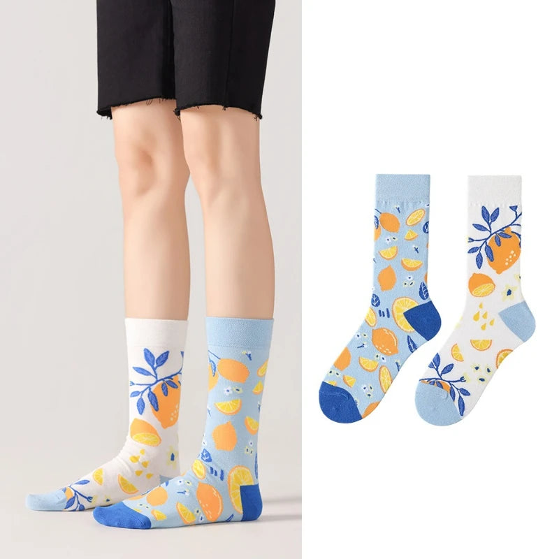 New Creative Cartoon Dog Ins Animal Trendy Socks Jacquard Cotton Socks Couple Mid length Fashion Skateboarding Socks