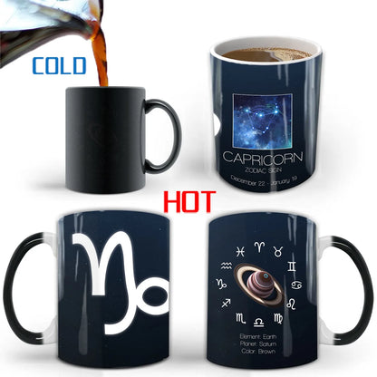 Creative Constellation Changing Color Cup Water Transfer magic Coffee Mug  friends birthday gift cup