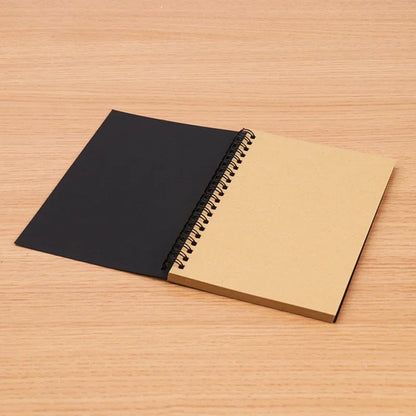 A5/A6 Spiral Sketchbook Blank Notebook 50 Sheets Kraft Paper Hardcover for Students Graffiti/Painting School Stationery Supplies