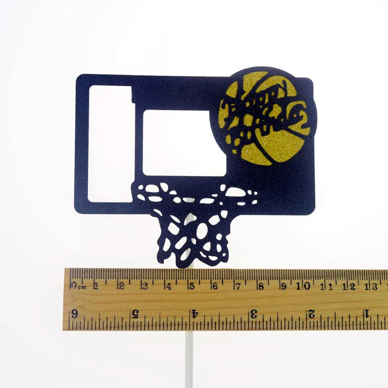 Cake Toppers Glitter DIY Basketball Football Set Cupcake Topper Cake Flags Kids Boys Birthday Wedding Bride Party Baking Decor