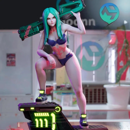 1/24 Scale Cyberpunk Science Fiction Female Warrior Resin Figure Model Kit Hobby Garage Kit Unassembled Unpainted Free Shipping